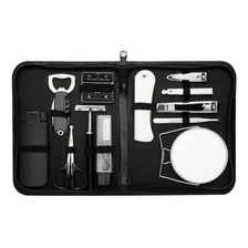 Kit Masculino 12 Peças Em Estojo De Couro Sintético