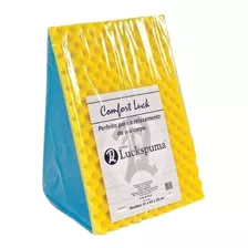 Travesseiro Inteligente Luckspuma Encosto Triângular 65cm X 30cm Cor Azul/amarelo