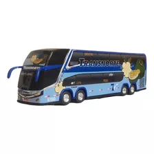 Miniatura Ônibus 4 Eixos Transnorte Pequi Cor Azul