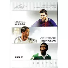 1) ¡menta The Triple! Tarjeta Lionel Messi Pelé Ronaldo 2022