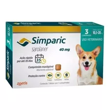 Simparic 40mg Antipulgas E Carrapatos 10kg A 20kg C\3