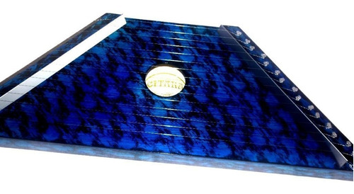 Cítara Mini Harpa Azul  10 Partituras + A Palheta Grátis