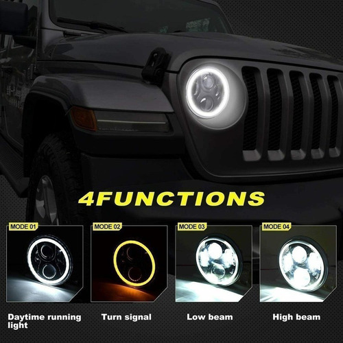 Faro Led 7 H4 Angel Eye Escarabajo Combi Jeep Wrangler 2 Foto 4