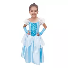 Fantasia Infantil Vestido Cinderela Glitter Luxo Fantasy