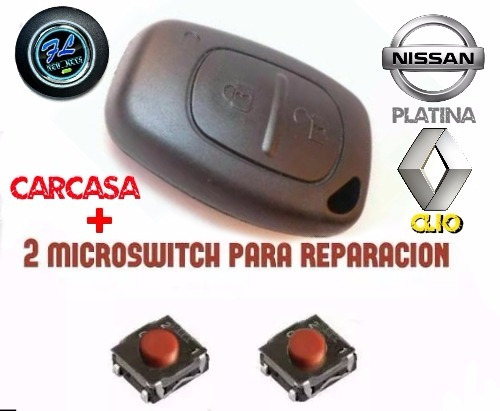 Carcasa Control + 2 Microswitch, Para Llave Platina O Clio Foto 2