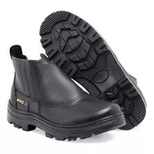 Bota De Segurança Botina Biqueira Pvc Preta Elastico C.a 