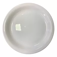 05 Prato Branco Raso 25,5 Cm Cerâmica P/restaurantes,buffet