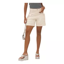 Short Jeans Fem Cargo Cintura Alta Barra Italiana 23655