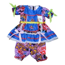 Fantasia Vestido Junino Caipira Infantil - Festa Junina 