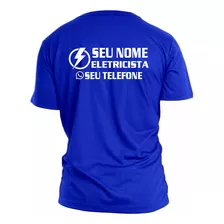 Kit 4 Camisetas Eletricista Manga Curta Seu Nome E Telefone
