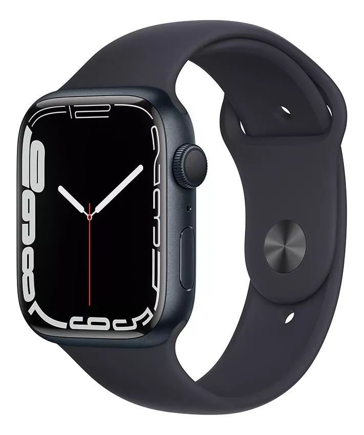 Apple Watch Series 7 (gps, 45mm) - Caja De Aluminio Color Azul Medianoche - Correa Deportiva Azul Medianoche