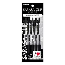Set 5 Lápices Zebra Sarasa Clip 0.7mm Tinta Negra - Japonés