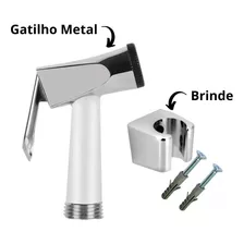 Gatilho Ducha Higiênica Chuveirinho Metal Cromado + Suporte