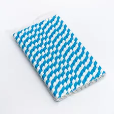 25 Canudo De Papel Biodegradável 1cm 21cm Cor Azul-celeste