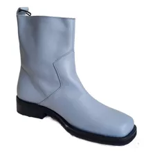 Botas Cuero Azul Mujer Zara 