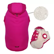 Roupa Pet Cachorro Blusa Casaco Inverno Pelúcia Velcro Pink