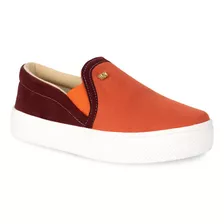 Tênis Casual Feminino Slip On Calce Fácil Em Camurça A1.27 A