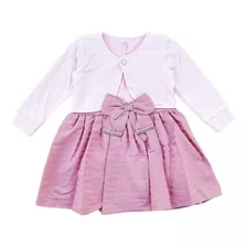 Kit Luxo Festa Vestido Bebe Menina Paraiso Com Bolero 