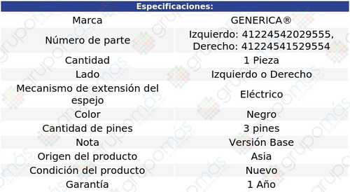 Espejo Der O Izq Elctrico 3 Pines Grande Punto 05 Al 09 Foto 2