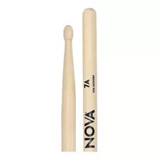 Baqueta Nova By Vic Firth 5a/7a Hickory Ponta Madeira Par