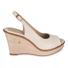 Sandalia Peep Toe Casual Mujer Piazza Hueso 305