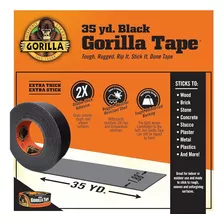 Gorilla Black Duct Tape, 1.88 X 35 Yd, Negro, (bulk Pack Of