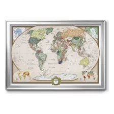 Arte De Pared Del Mapa Del Mundo Lienzo De Mapa Mundial...