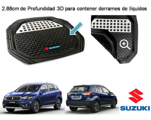 Tapetes 4 Piezas Charola 3d Logo Suzuki S-cross 2017 A 2022 Foto 4