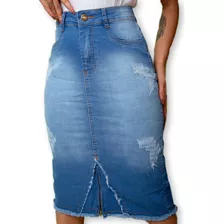 Saia Jeans Evangelica Midi Social Feminino