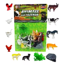 Conjunto De Animais Da Fazenda Toyng - 10 Miniaturas Em Pvc