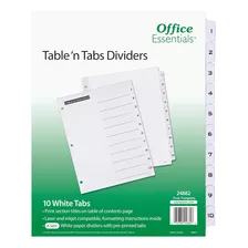 Table &#39;n Tabs Dividers, 8-1/2 X 11, 1-10 Tab, Black...
