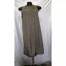 Vestido Com Pala De Látex Verde Musgo.