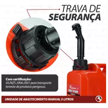 Galão Tanque Combustível Gasolina 5 Litros C/ Bico Wolf-flow