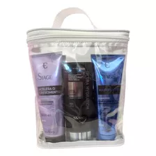 Porta Shampoo Transparente E Branca Necessaire Para Viagem