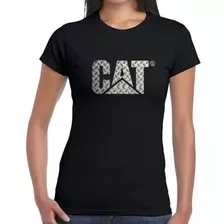 Camiseta Baby Look Feminina Metal Plate Caterpillar Cat