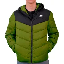 Campera Kappa Lifestyle Hombre B Amarit Verde-negro Cli