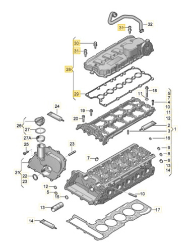 Tapa Punterias Valvula Pcv Para Vw Rabbit 2.5 2006 2007 2008 Foto 8