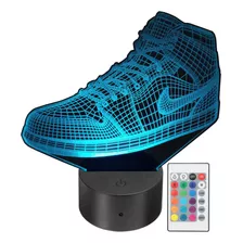 Lámpara Led Air Jordan 1 Nike 3d Rgb Personalizada