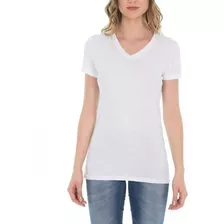 Polera Cuello V 100% Algodón De Mujer (varios Colores)