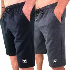 Kit 2 Bermudas Moleton Masculino Academia Esporte Fitness 