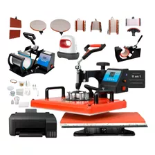 Kit Combo 8 En 1 Maquina Para Sublimar Impresora + Artículos