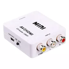 Adaptador Convertidor Av A Hdmi Rca Video Tv Box Vhs X1 Blan