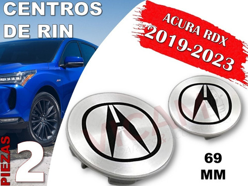 Par De Centros De Rin Acura Rdx 2019-2023 69 Mm (gris) Foto 2