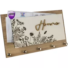 Porta Chaves E Cartas Home Floral Organizador Luxo