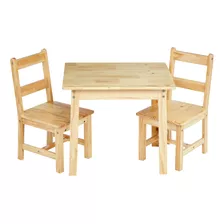 Amazon Basics Juego De Mesa Y 2 Sillas De Madera Maciza Par.