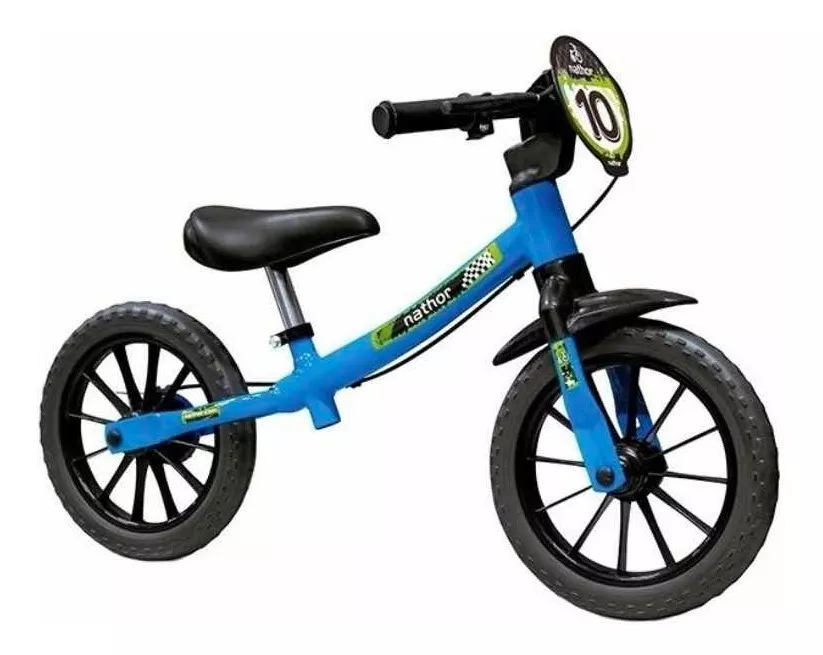 Bike Infantil Sem Pedal Equilíbrio Balance Azul Nathor 