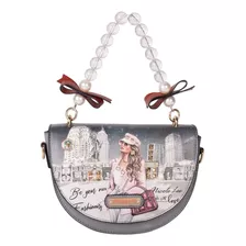 Bolsa De Mano Nicole Lee Estampada Con Asa De Acrilico Fw22 Color Sara Is Soft But Strong