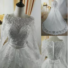 Vestido De Noiva Com Véu Armação Coroa Casamento Lindo 'e88b