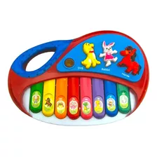 Piano Musical Educativo Animais Brinquedo Som Infantil Bebe Cor Vermelho