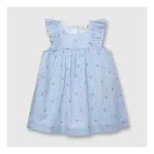 Vestido De Niña Listado Blanco (3 Meses A 3 Años)